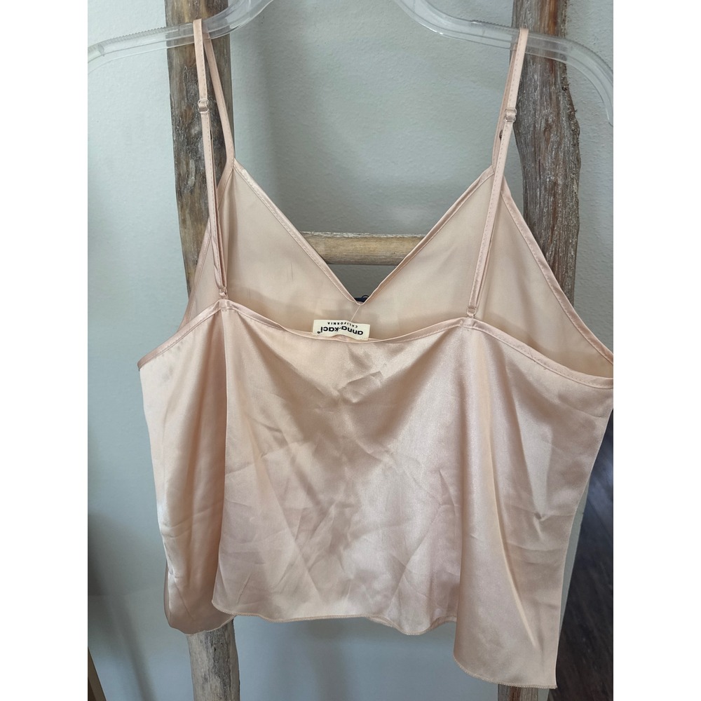 Anna-K California blush satin camisole V-neckline adjustable spaghetti straps XL - Picture 4 of 8
